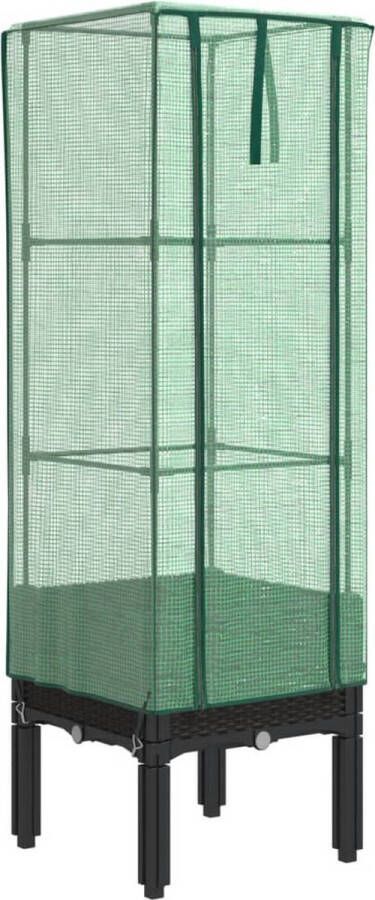 VidaXL Plantenbak verhoogd met kashoes 40x40x140 cm rattanlook
