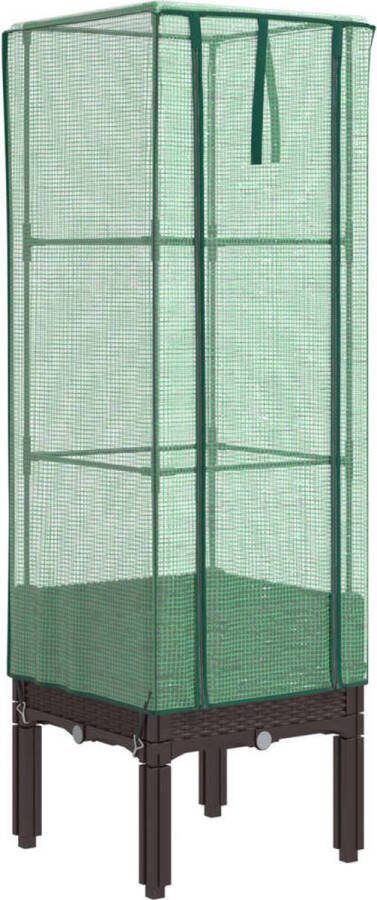 VidaXL Plantenbak verhoogd met kashoes 40x40x140 cm rattanlook
