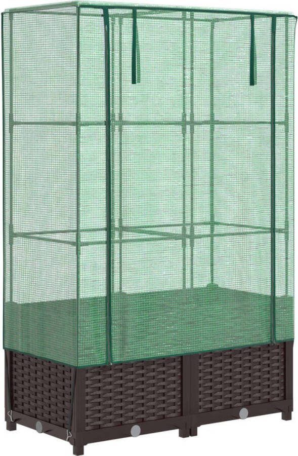 VidaXL Plantenbak verhoogd met kashoes 80x40x138 cm rattanlook