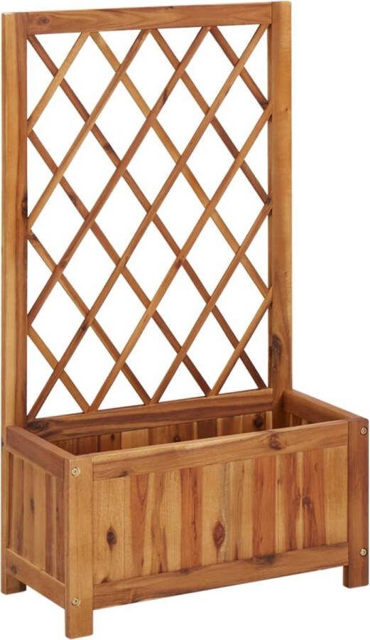 VidaXL -Plantenbak-verhoogd-met-latwerk-massief-acaciahout