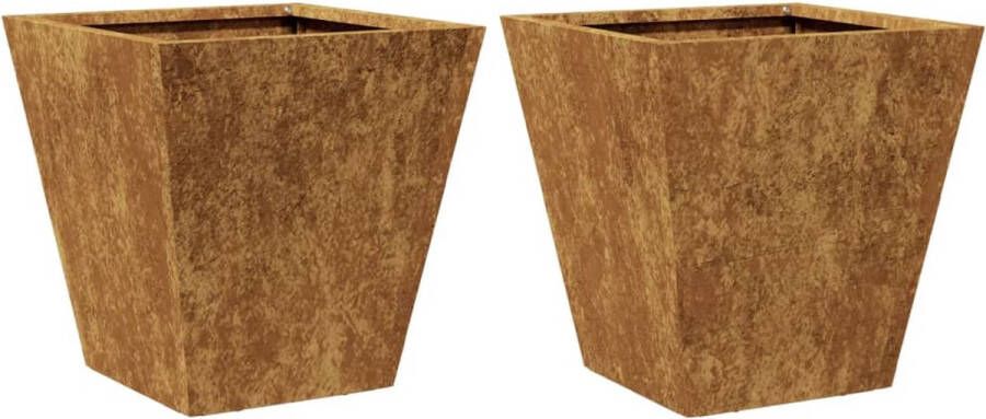 VidaXL Plantenbakken 2 st 30x30x30 cm cortenstaal