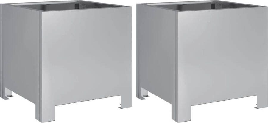 VidaXL Plantenbakken 2 st 30x30x30 cm gegalvaniseerd staal