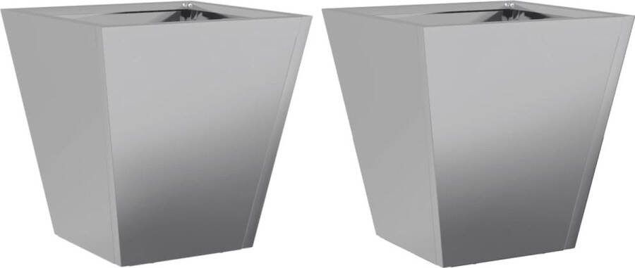 VidaXL Plantenbakken 2 st 30x30x30 cm gegalvaniseerd staal