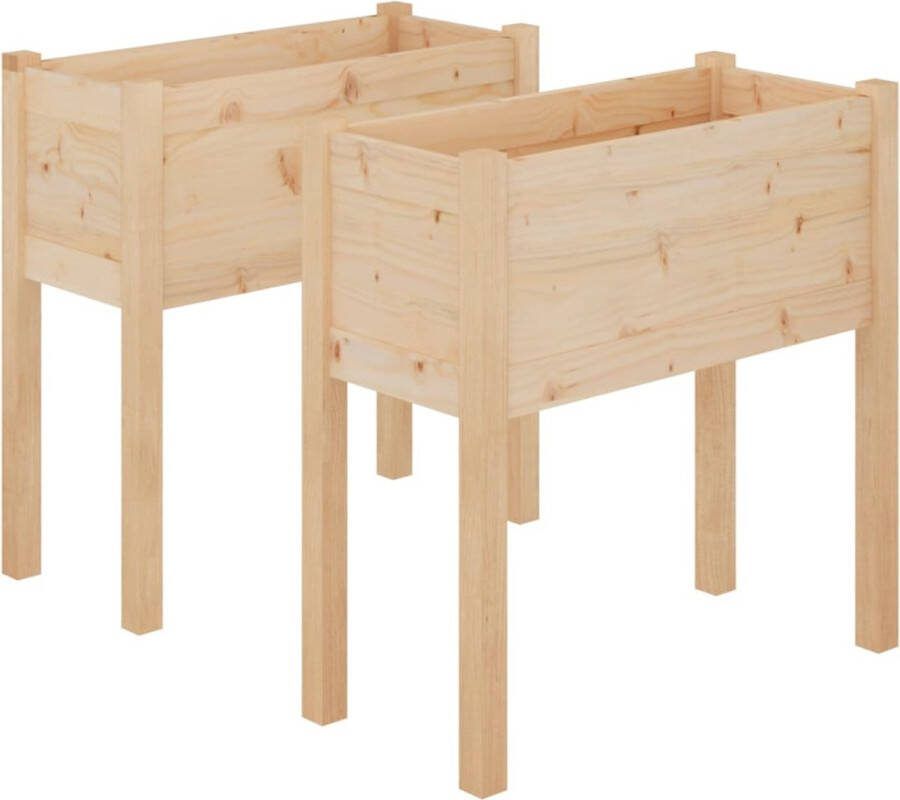 VidaXL -Plantenbakken-2-st-70x31x70-cm-massief-grenenhout