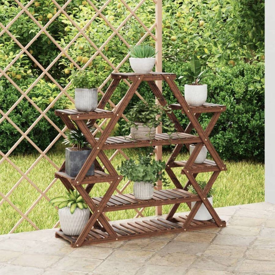VidaXL -Plantenstandaard-110x25x105-cm-massief-vurenhout