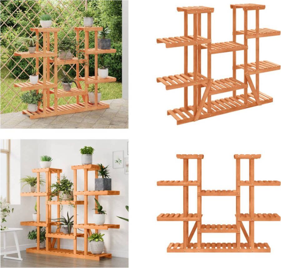 VidaXL Plantenstandaard 110x25x110-5 cm massief vurenhout Bloemenstandaard Bloemenstandaards Plantenstandaard Bloempotstandaard