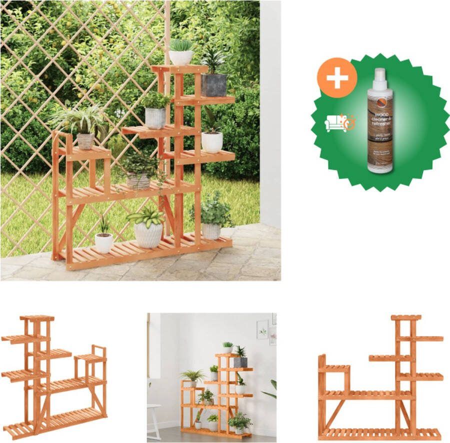 VidaXL Plantenstandaard 110x25x111 cm massief vurenhout Plantenrek Inclusief Houtreiniger en verfrisser