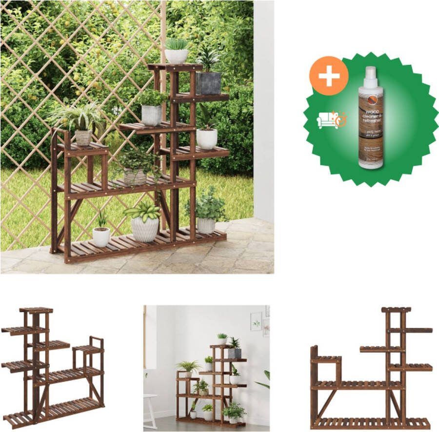 VidaXL Plantenstandaard 110x25x111 cm massief vurenhout Plantenrek Inclusief Houtreiniger en verfrisser
