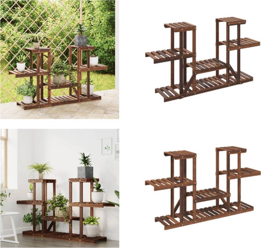 VidaXL Plantenstandaard 110x25x73 cm massief vurenhout Bloemenstandaard Bloemenstandaards Plantenstandaard Bloempotstandaard
