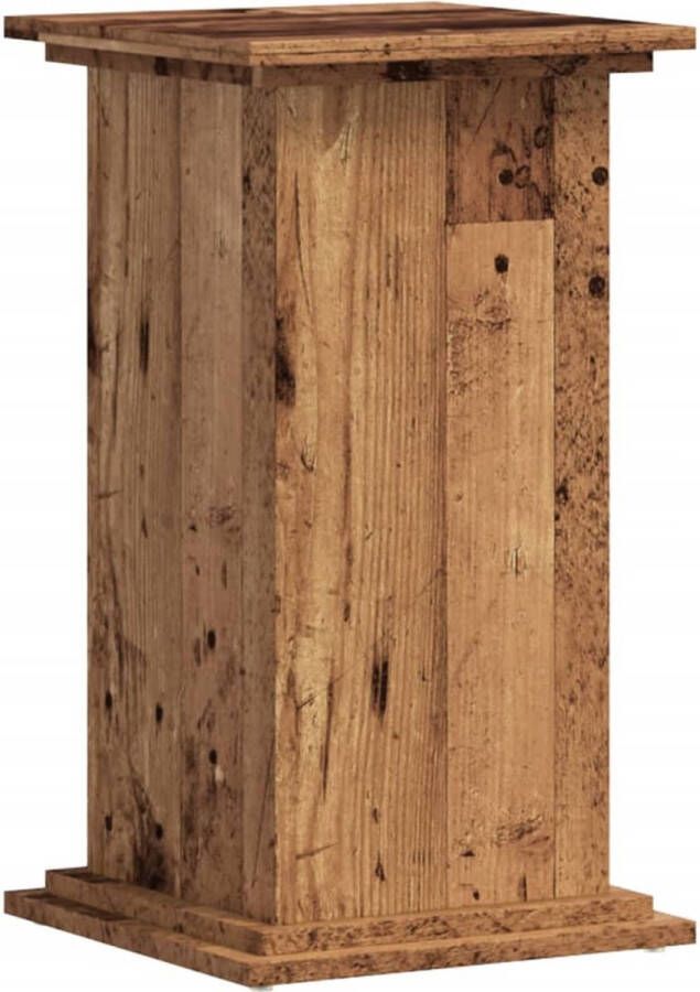 VidaXL Plantenstandaard 33x33x60 cm bewerkt hout oud houtkleurig