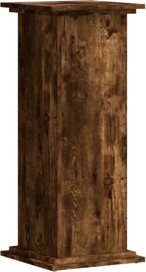 VidaXL Plantenstandaard 33x33x80 cm bewerkt hout gerookt eikenkleurig