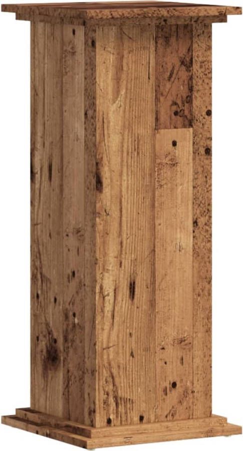 VidaXL Plantenstandaard 33x33x80 cm bewerkt hout oud houtkleurig