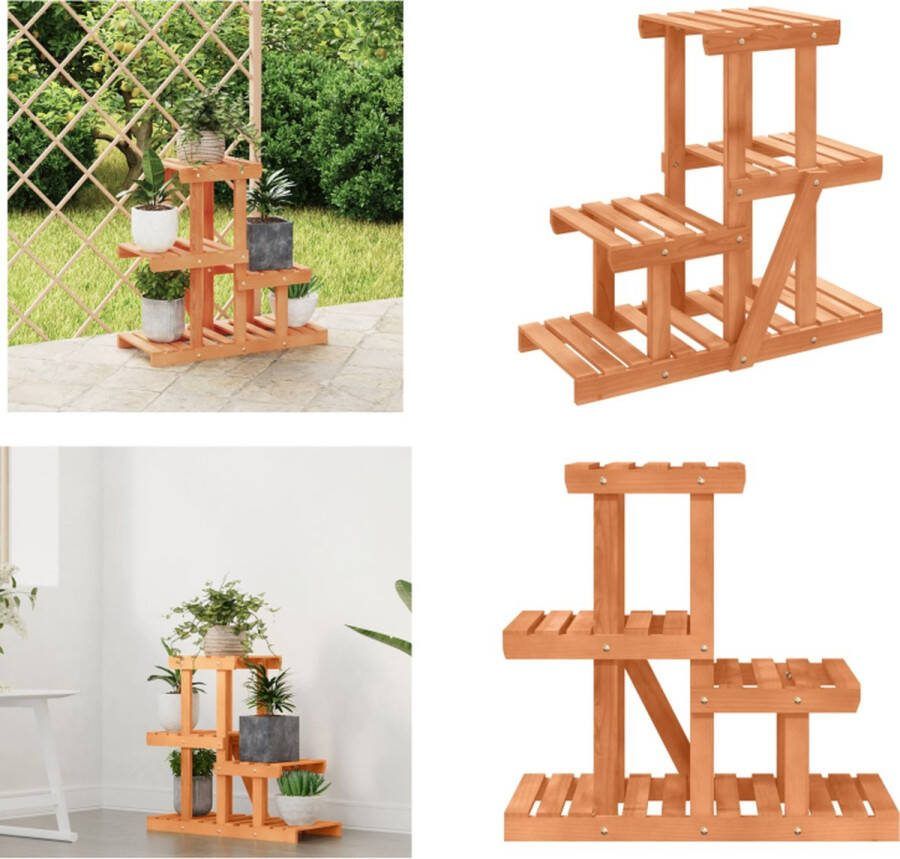 VidaXL Plantenstandaard 58x25x51 cm massief vurenhout Bloemenstandaard Bloemenstandaards Plantenstandaard Bloempotstandaard