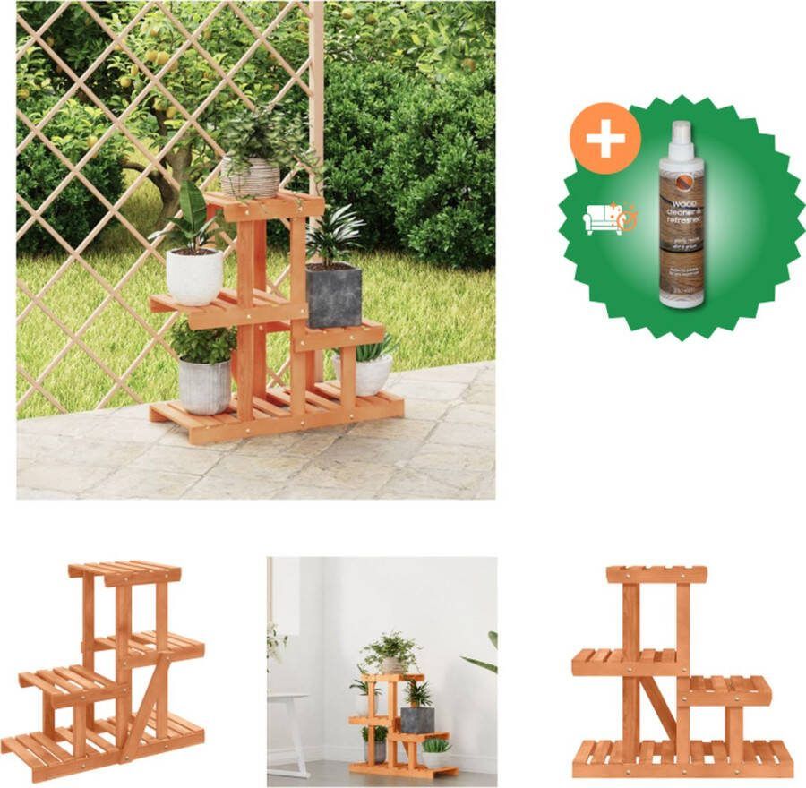 VidaXL Plantenstandaard 58x25x51 cm massief vurenhout Plantenrek Inclusief Houtreiniger en verfrisser