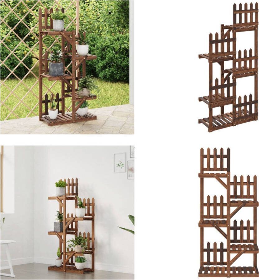 VidaXL Plantenstandaard 60x25x130 cm massief vurenhout Bloemenstandaard Bloemenstandaards Plantenstandaard Bloempotstandaard