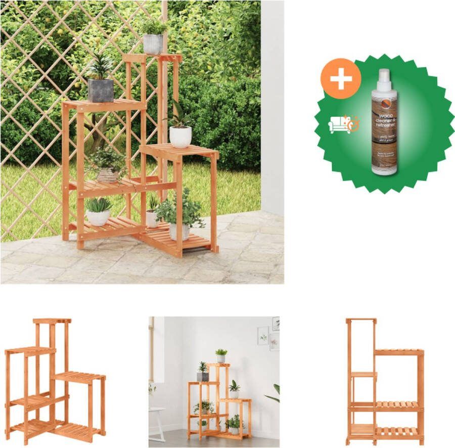 VidaXL Plantenstandaard 62 5x61 5x101 5 cm massief vurenhout Plantenrek Inclusief Houtreiniger en verfrisser