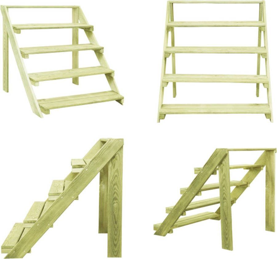 VidaXL Plantenstandaard 80x80x80 cm geïmpregneerd grenenhout Plantenhouder Plantenhouders Standaard Standaards