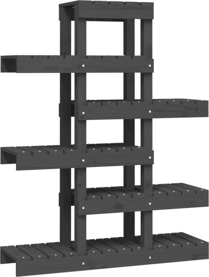 VidaXL -Plantenstandaard-85x25x109 5-cm-massief-grenenhout-grijs