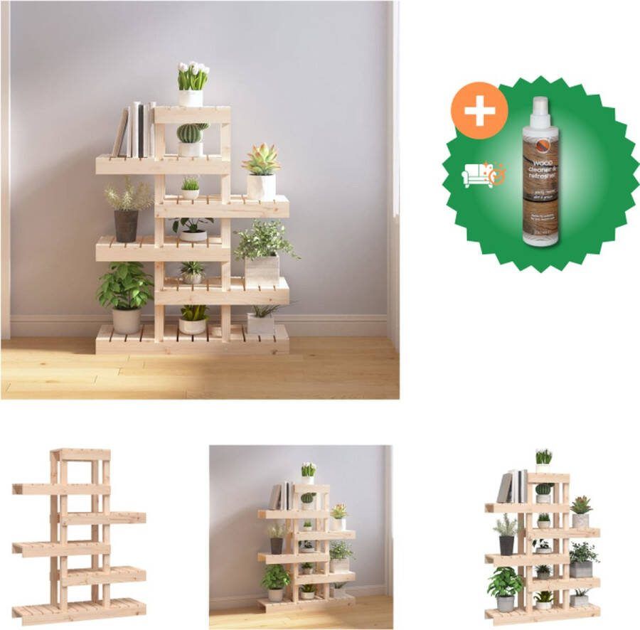 VidaXL Plantenstandaard 85x25x109 5 cm massief grenenhout Plantenrek Inclusief Houtreiniger en verfrisser