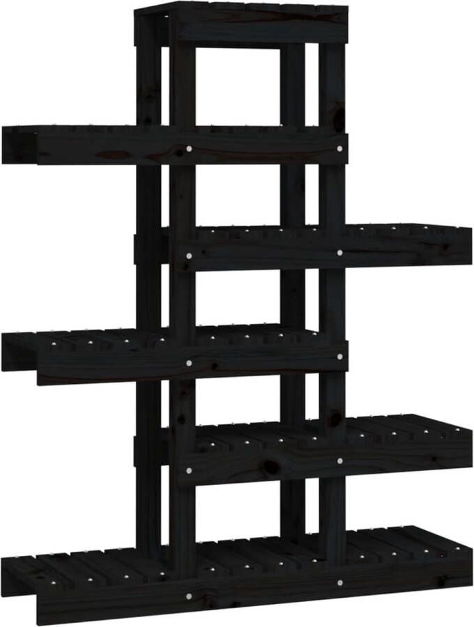 VidaXL -Plantenstandaard-85x25x109 5-cm-massief-grenenhout-zwart