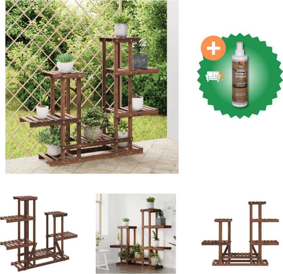 VidaXL Plantenstandaard 95x25x96 cm massief vurenhout Plantenrek Inclusief Houtreiniger en verfrisser