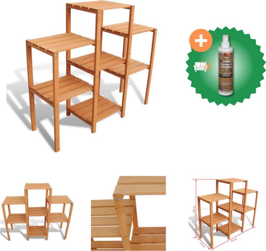 VidaXL Plantenstandaard 97x31x87 cm Plantenrek Inclusief Houtreiniger en verfrisser