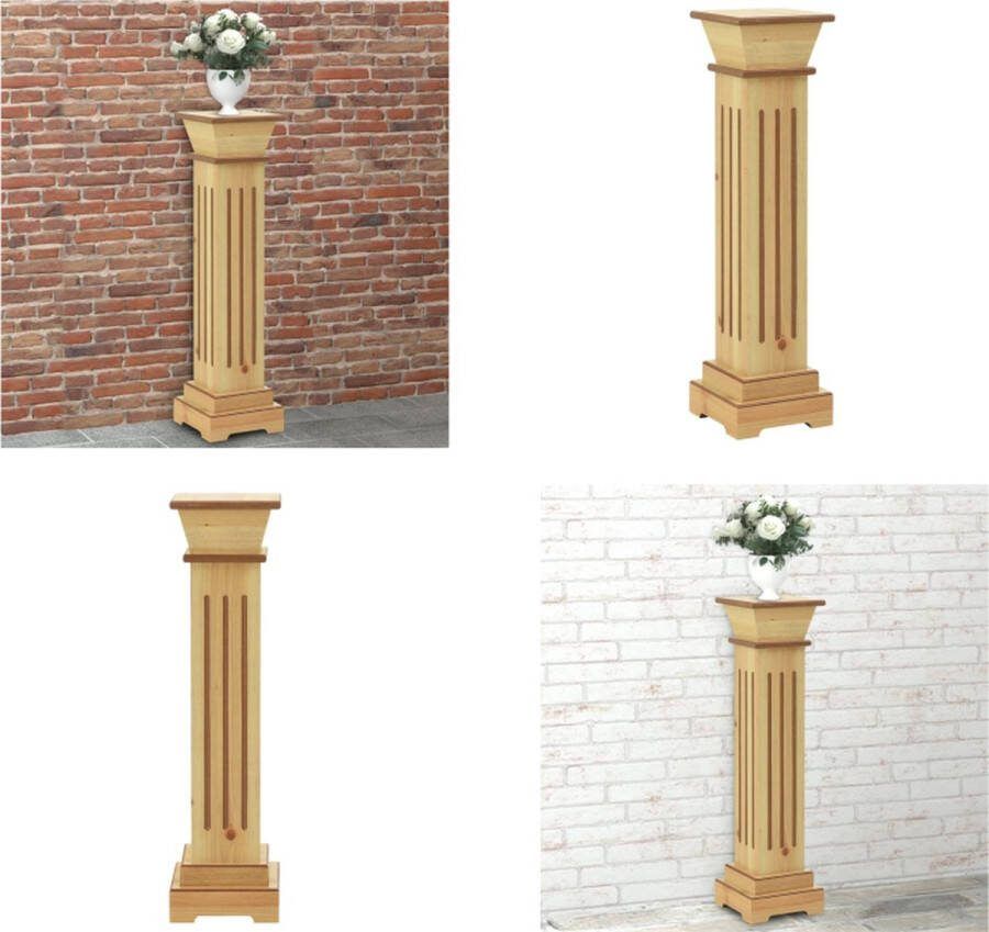 VidaXL Plantenstandaard klassieke zuil vierkant 17x17x66 cm MDF hout Plantenstandaard Plantenstandaarden Planten Standaard Planten Standaarden