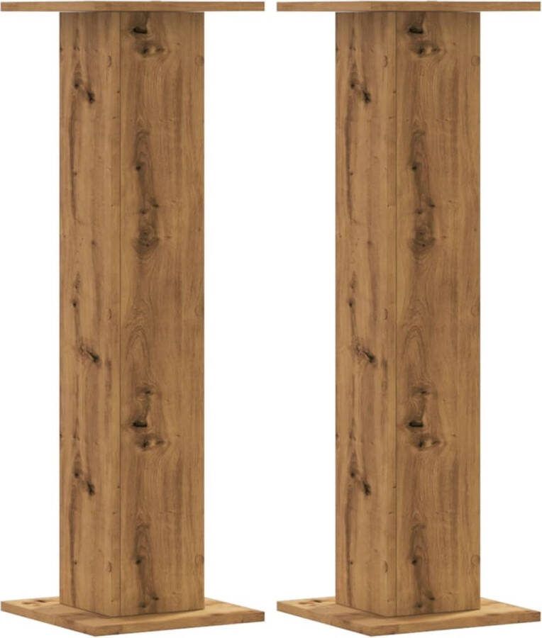 VidaXL Plantenstandaards 2 st 30x30x95 cm hout artisanaal eiken