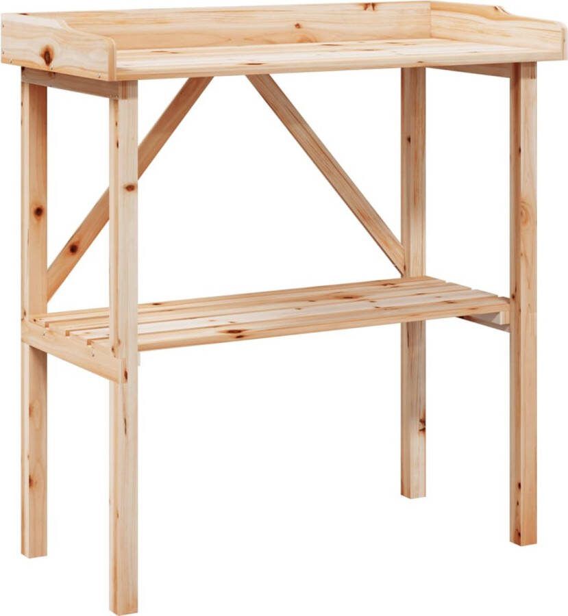 VidaXL Plantentafel met schap 78x38x82 5 cm massief vurenhout