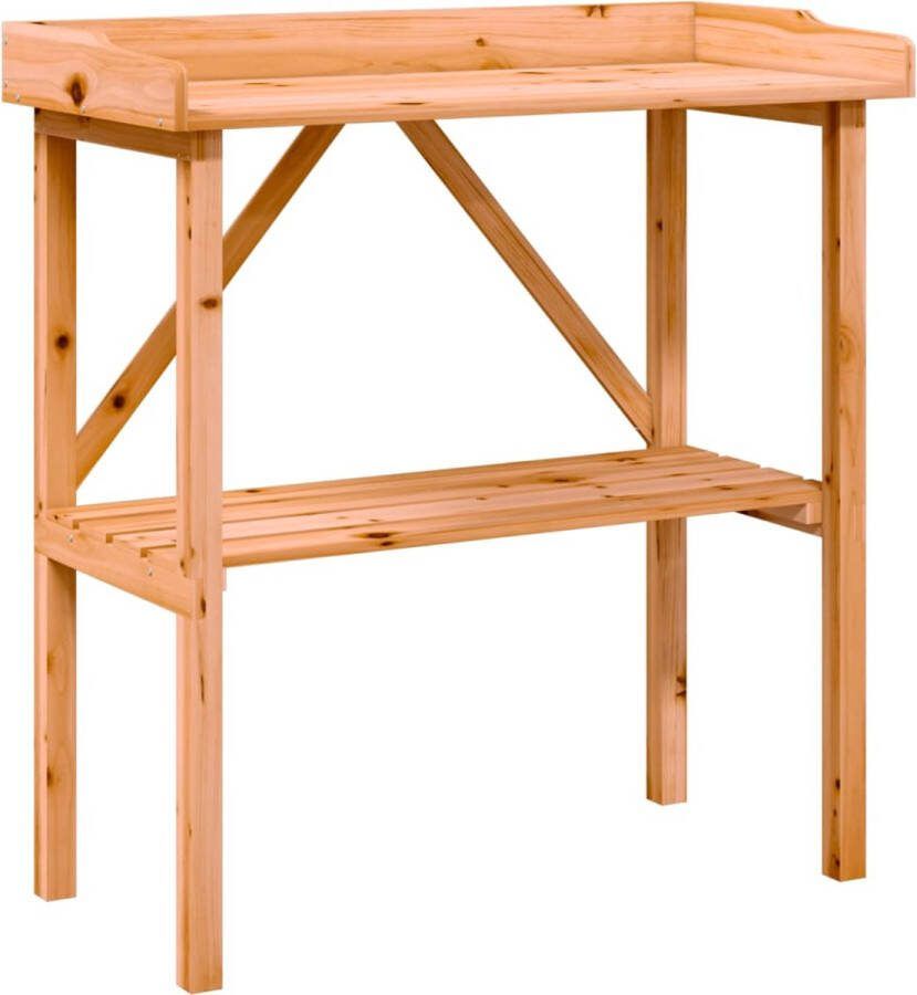 VidaXL Plantentafel met schap 78x38x82 5 cm vurenhout bruin