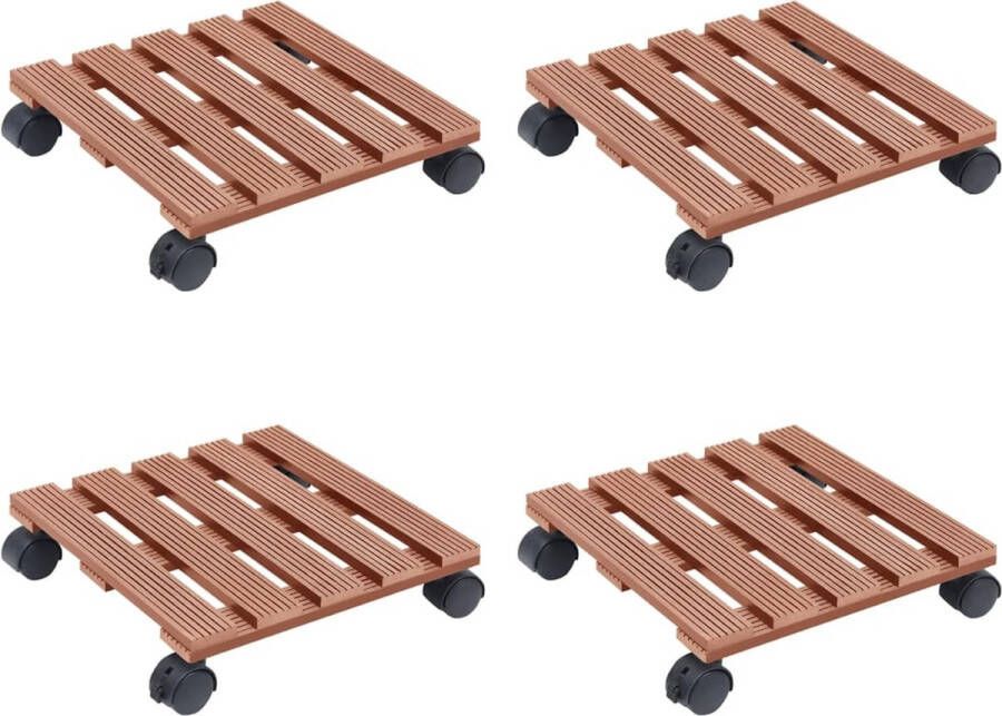 VidaXL -Plantentrolleys-4-st-30x30x7 5-cm-HKC-bruin