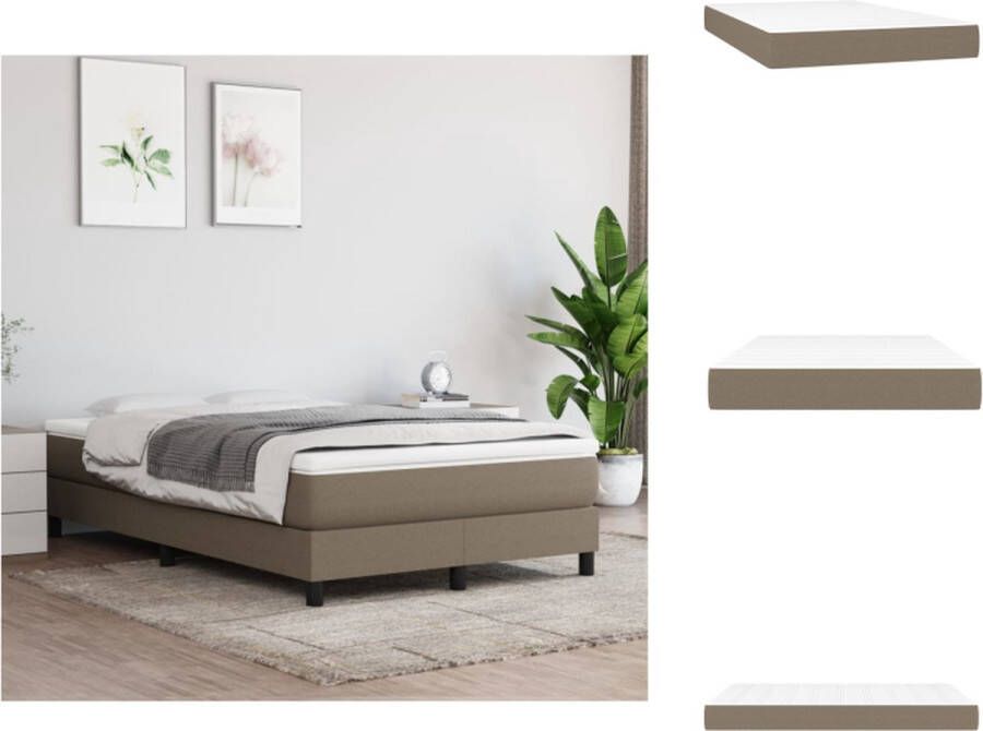 VidaXL Pocketveringmatras Comfort Bedmatras 120 x 200 x 20 cm Wit en taupe Matras