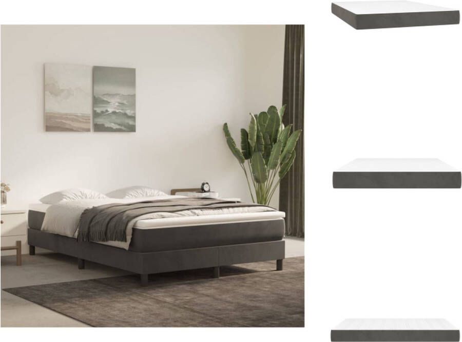 VidaXL Pocketveringmatras Middelharde ondersteuning 140 x 200 x 20 cm Fluweel Matras