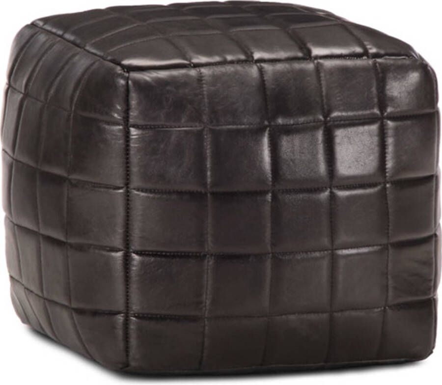 VidaXL -Poef-40x40x40-cm-echt-geitenleer-zwart