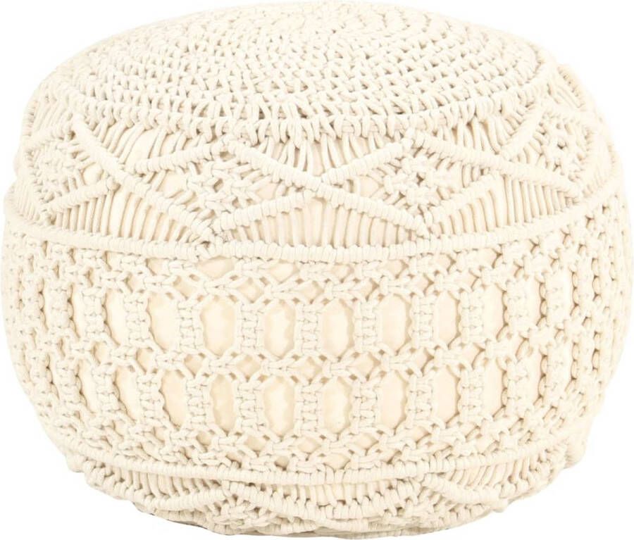 VidaXL -Poef-macramé-handgemaakt-45x30-cm-katoen