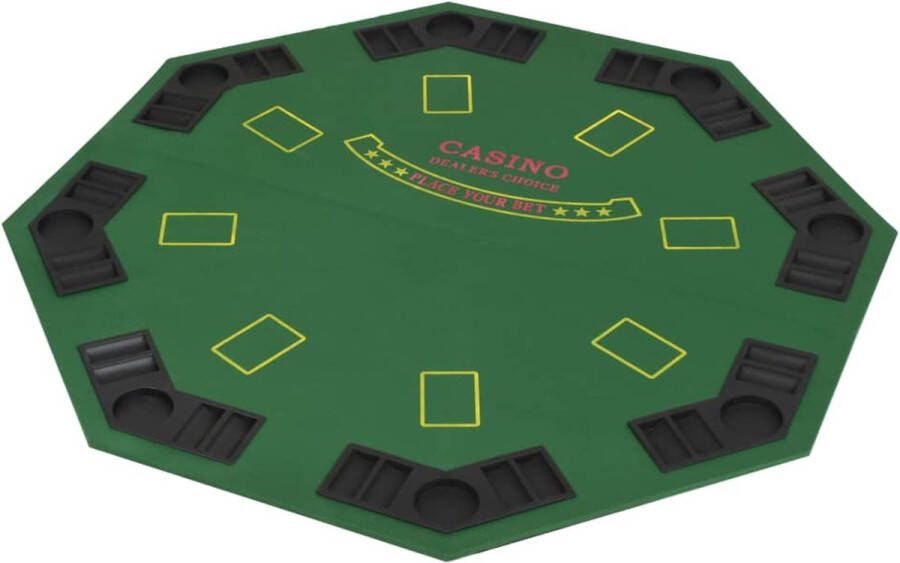 VidaXL -Poker-tafelblad-voor-8-spelers-2-voudig-inklapbaar-groen
