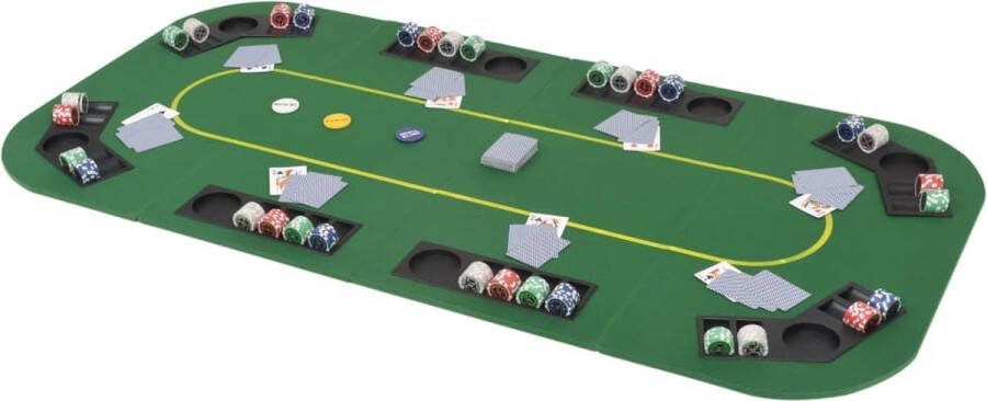 VidaXL -Poker-tafelblad-voor-8-spelers-4-voudig-inklapbaar-groen