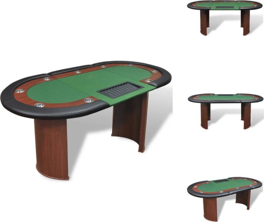 VidaXL Pokertafel Casino kwaliteit 208 x 107 x 81 cm Groen Pokertafel