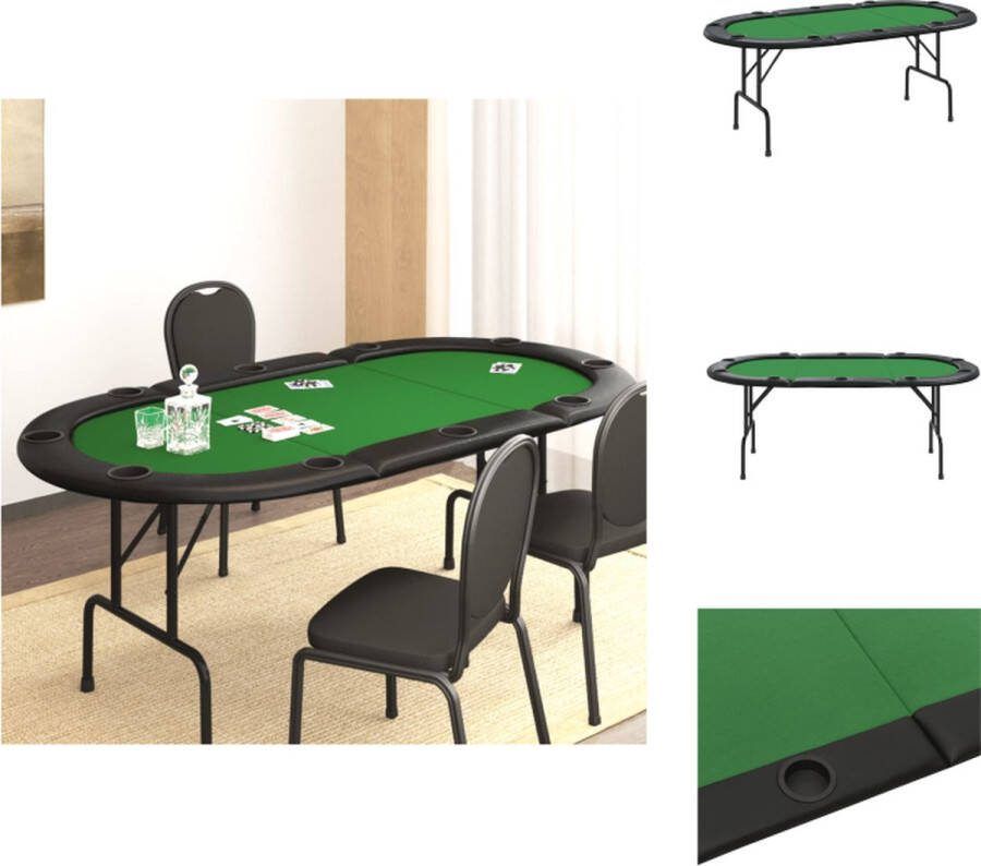 VidaXL Pokertafel Opvouwbaar Groen 206x106x75 cm Casinokwaliteit Pokertafel