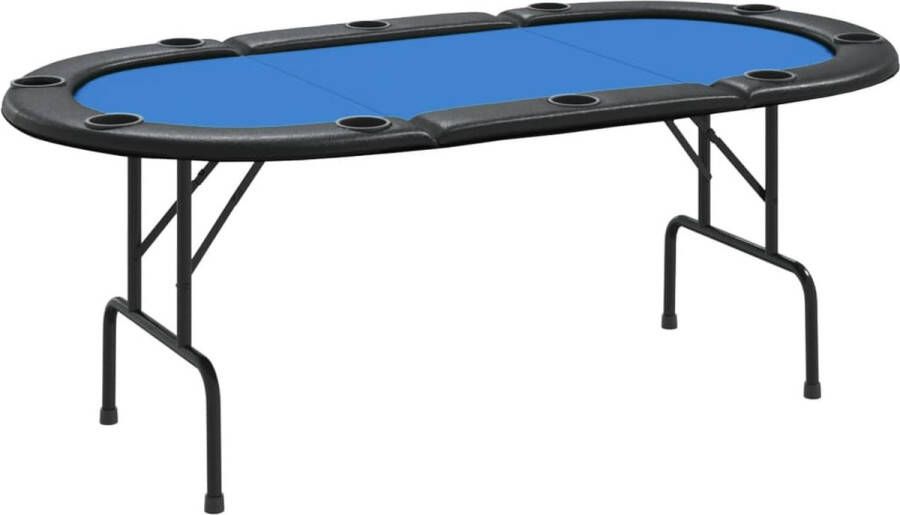 VidaXL -Pokertafel-voor-10-spelers-inklapbaar-206x106x75-cm-blauw