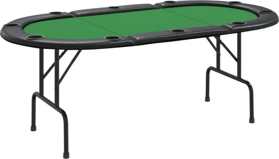 VidaXL -Pokertafel-voor-10-spelers-inklapbaar-206x106x75-cm-groen