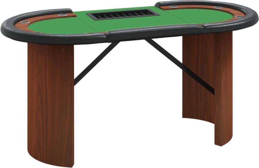 VidaXL -Pokertafel-voor-10-spelers-met-fichebak-160x80x75-cm-groen