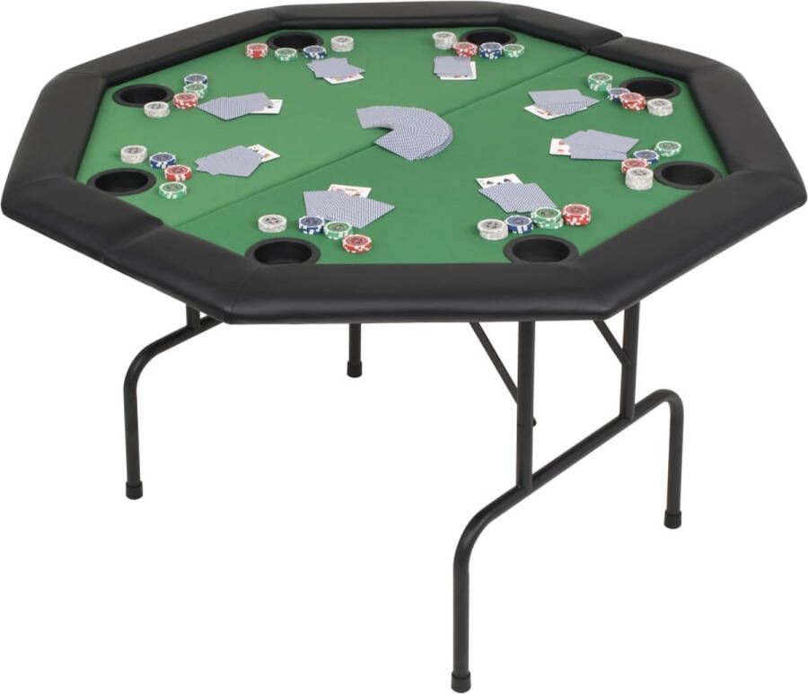 VidaXL -Pokertafel-voor-8-spelers-achthoekig-2-voudig-inklapbaar-groen