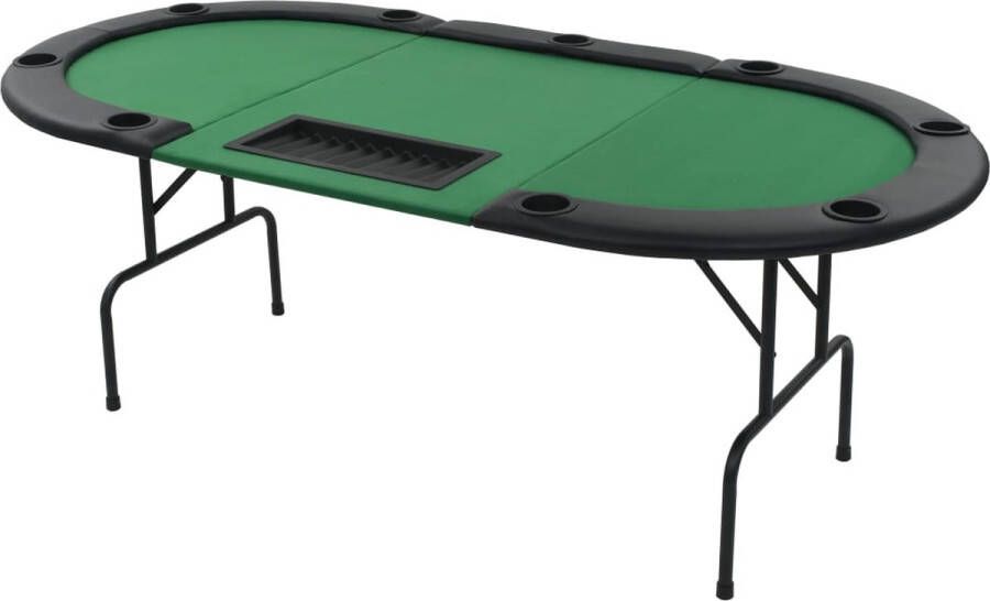 VidaXL -Pokertafel-voor-9-spelers-ovaal-3-voudig-inklapbaar-groen