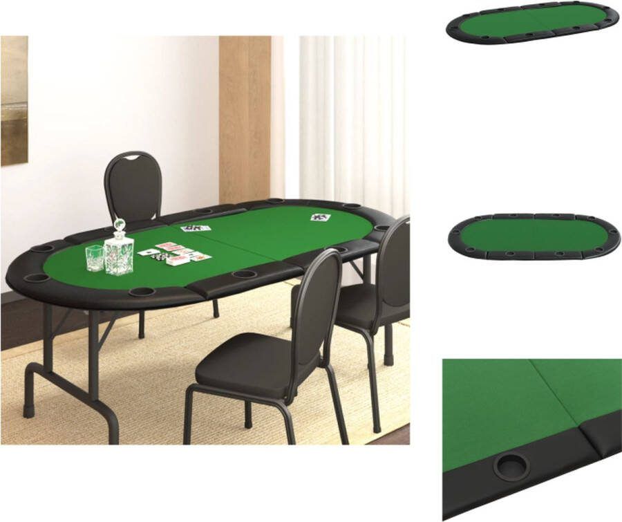 VidaXL Pokertafelblad Casino Groen 208 x 106 x 3 cm Inklapbaar Pokertafel