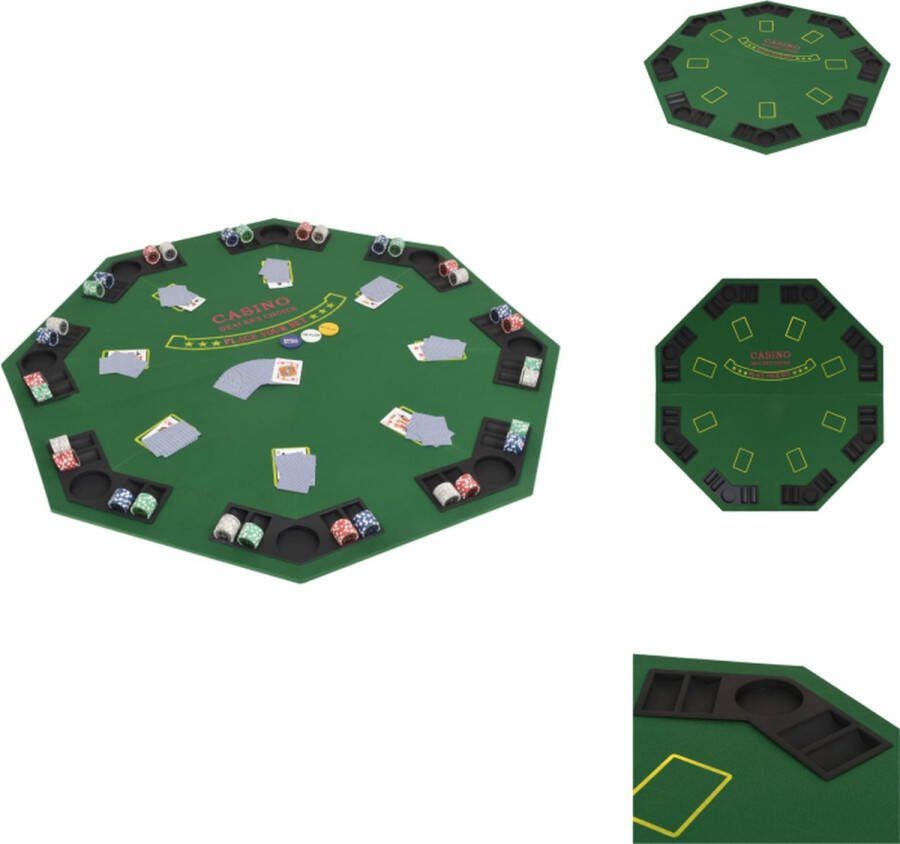 VidaXL Pokertafelblad Groen 120 x 120 cm Inklapbaar Pokertafel
