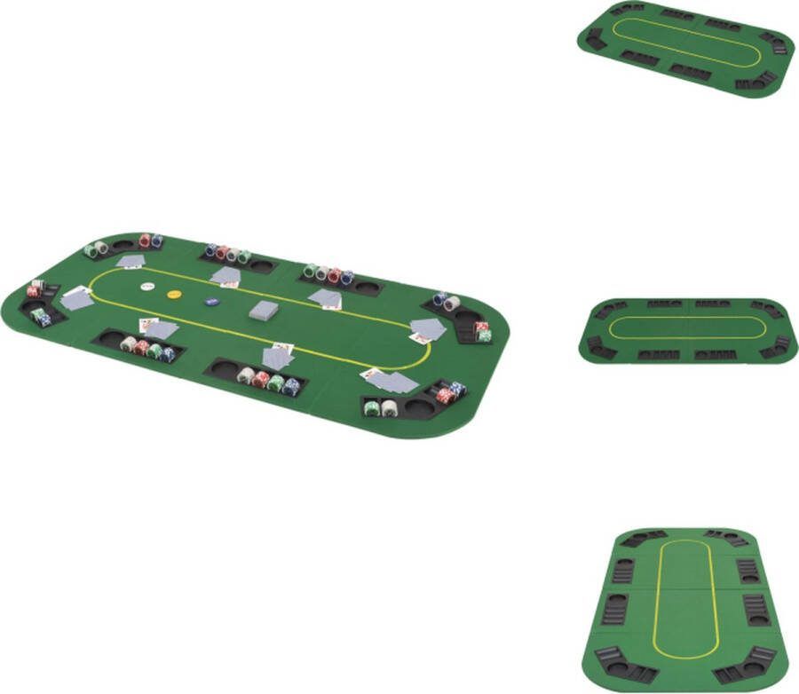 VidaXL Pokertafelblad Groen 160 x 80 cm Inklapbaar Pokertafel