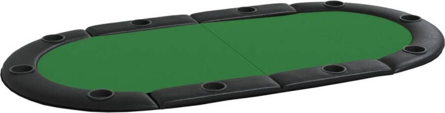 VidaXL -Pokertafelblad-voor-10-spelers-inklapbaar-208x106x3-cm-groen