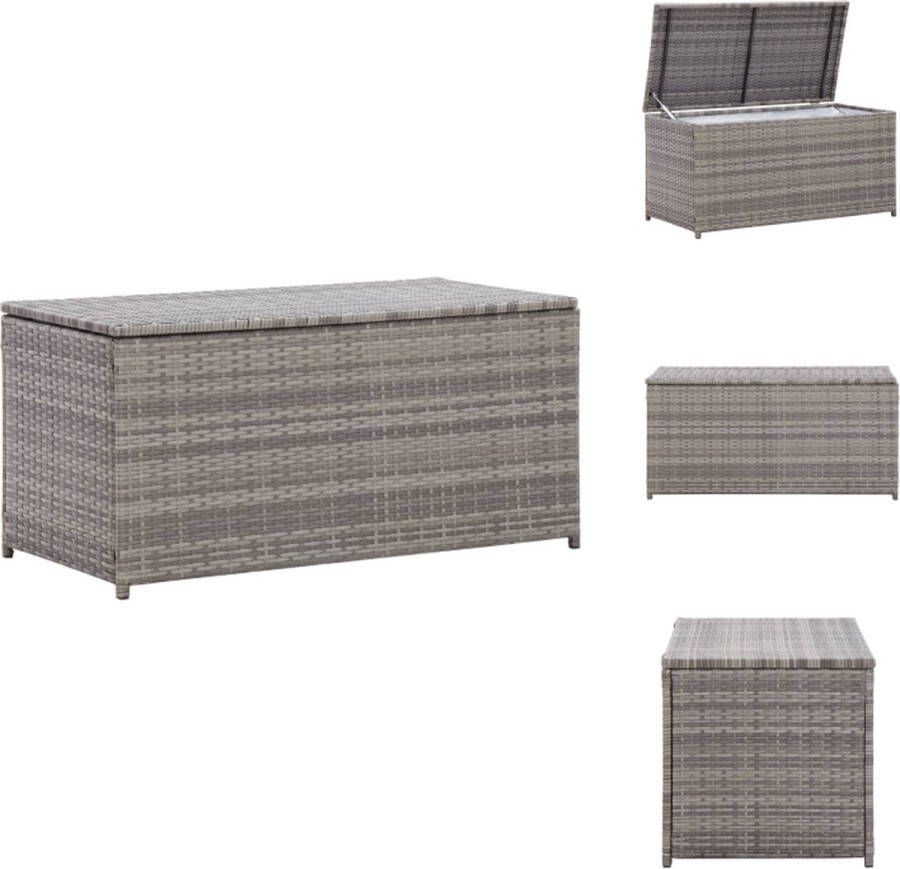 VidaXL Poly Rattan Opbergbox Grijs 100x50x50 cm Duurzaam en roestbestendig Opberger