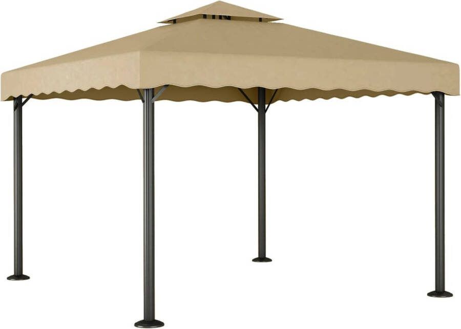VidaXL -Prieel-3x3-m-aluminium-en-staal-taupe